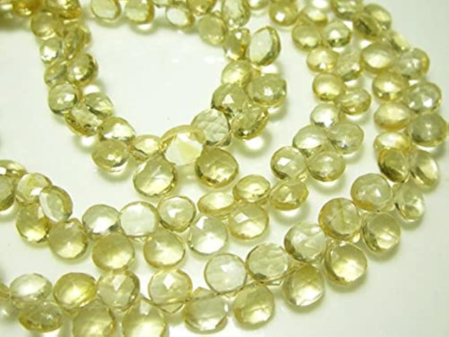 Citrine AA briolettes cœur pierre naturelle pour création collier et bracelet fait main