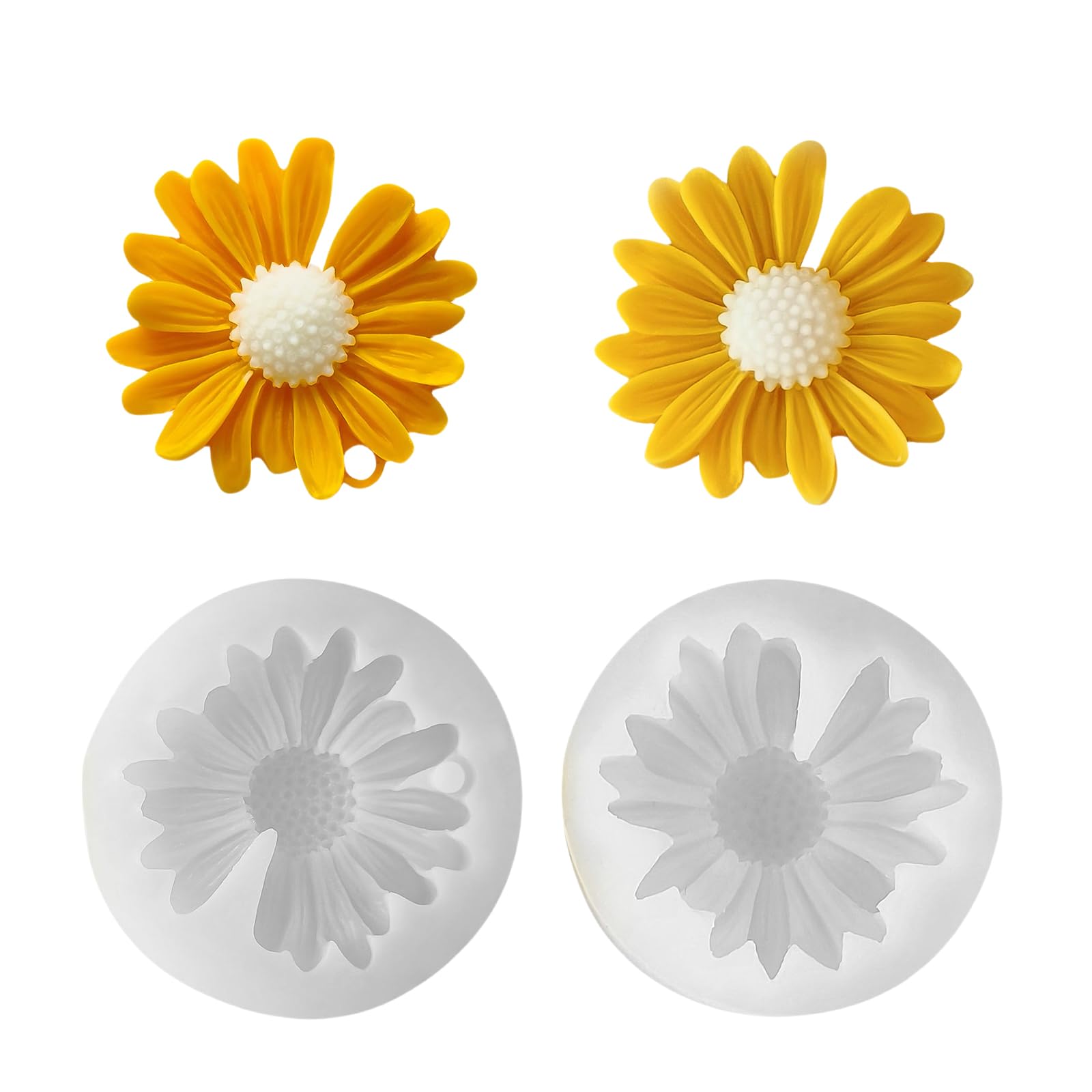 Yhplxyuus 3D Flower Molds Castings Molds Epoxy Resin Silicone Plasters Ornament Castings Scened