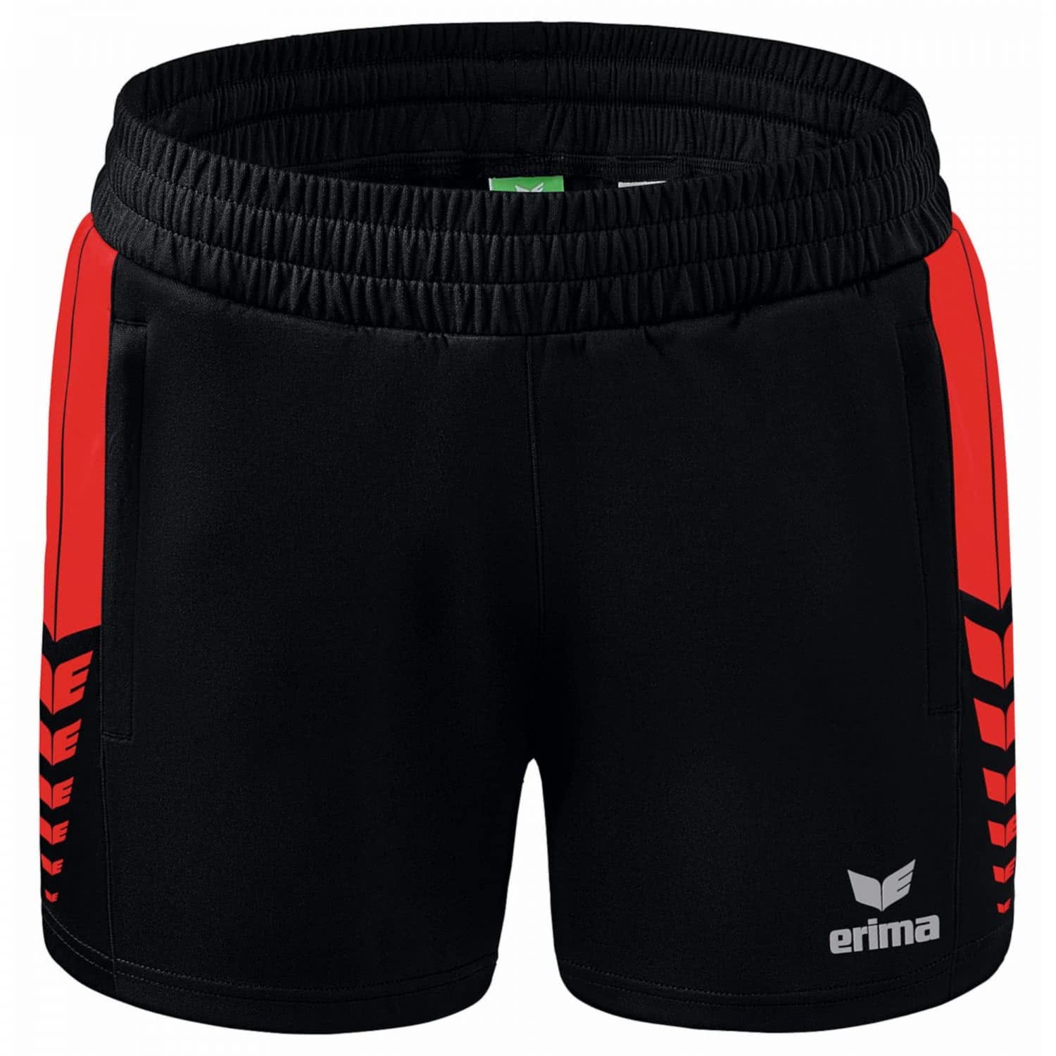 Erima Women's Six Wings Worker Casual Shorts, Black/Red, 38