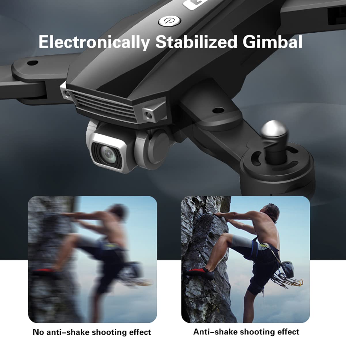 Droni RC Pieghevoli con Fotocamera 6K HD, Mini Drone per Adulti, Giunto cardanico stabilizzato elettronicamente, Posizionamento satellitare GPS, Trasmissione di Immagini 5G, Smart Follow