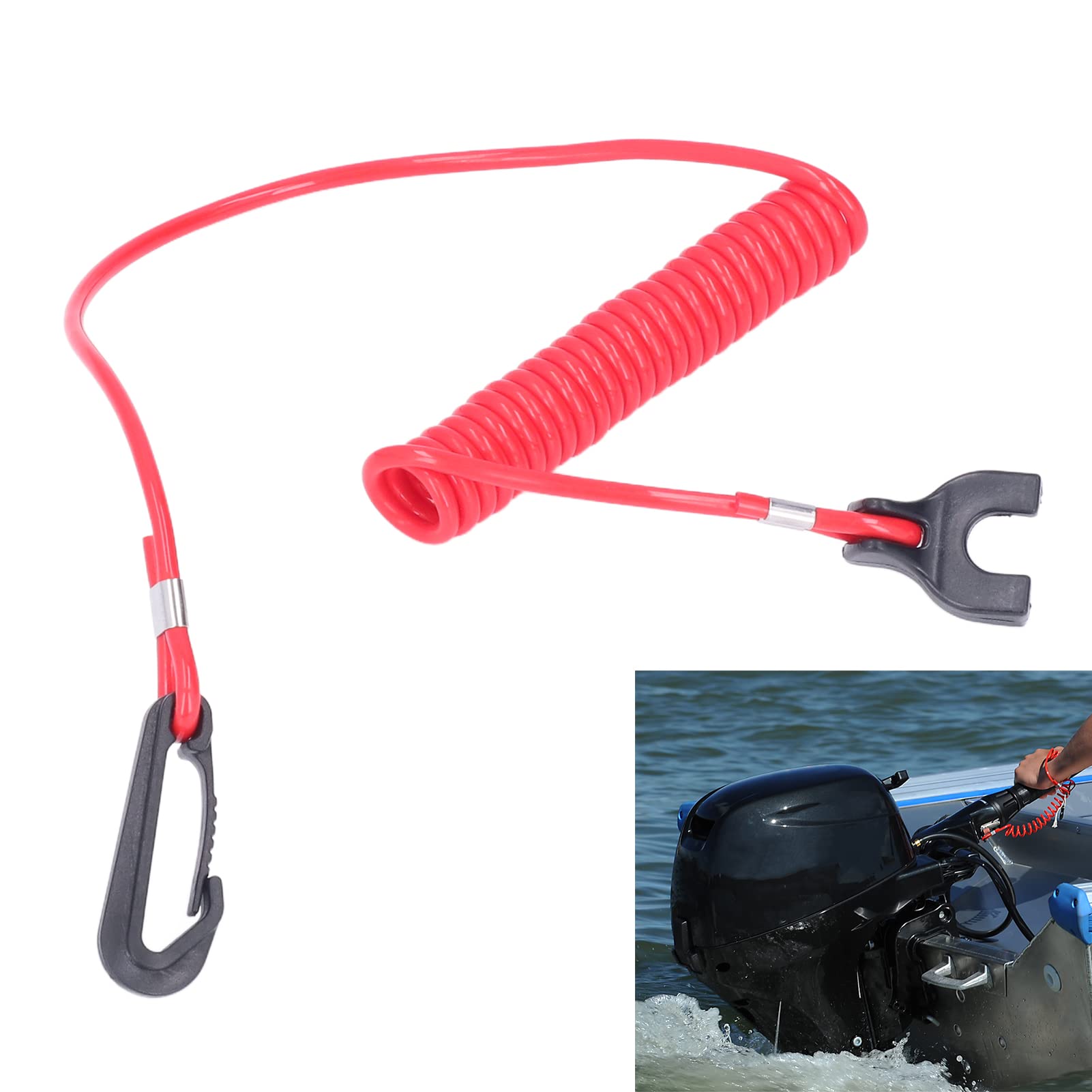Cordino di Sicurezza per Interruttore di Arresto di Emergenza Tether 0176288 per Motori Fuoribordo Evinrude OMC