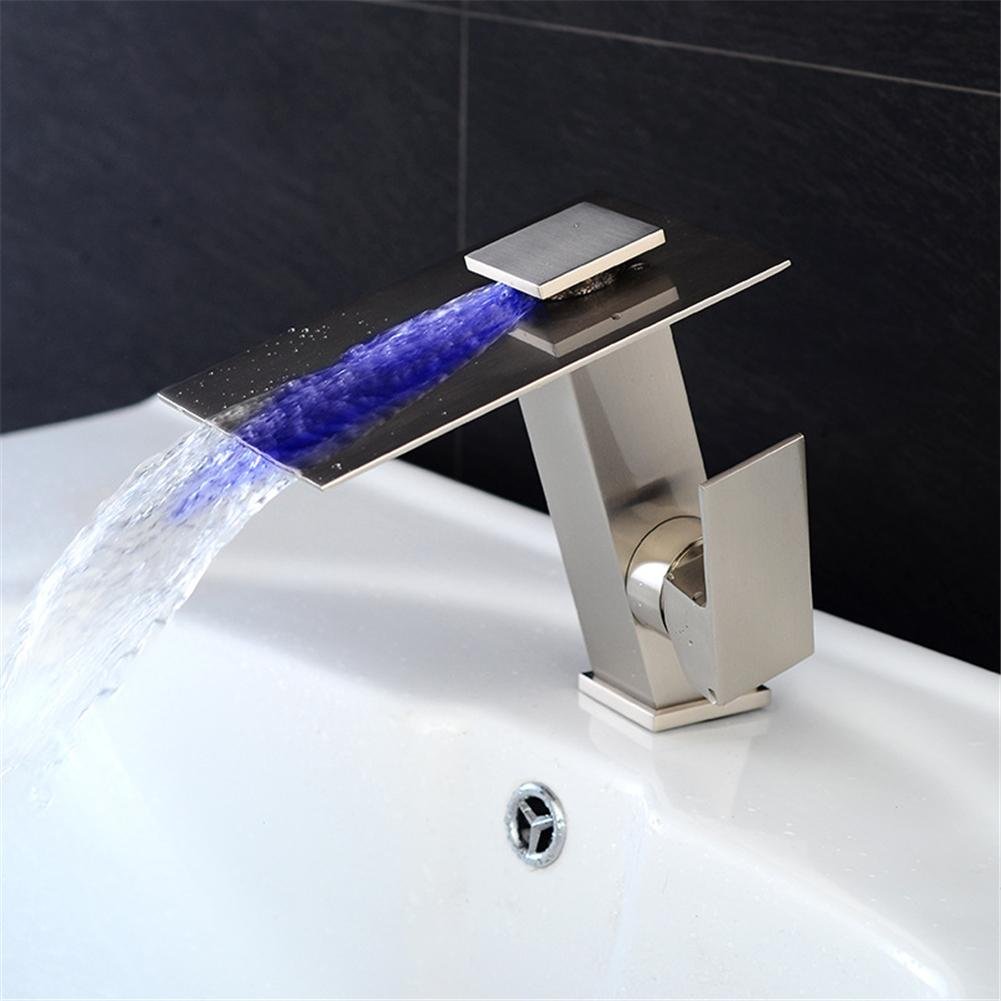 Robinet de cuisine en laiton avec contrôle de la température par couleur LED