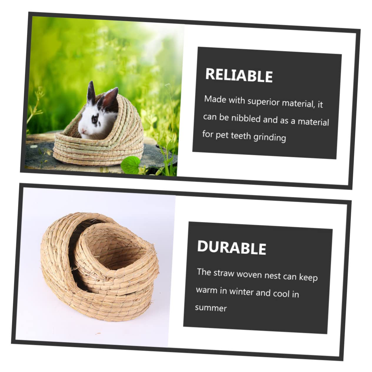 Gniazdo Królika Critter Klatka Chomik Świnka Morska Domy Pet Jaskinia Jeż Pościel Łóżko Bunny Trawa Dom Rabin(Ax4pcs,20X15cm)