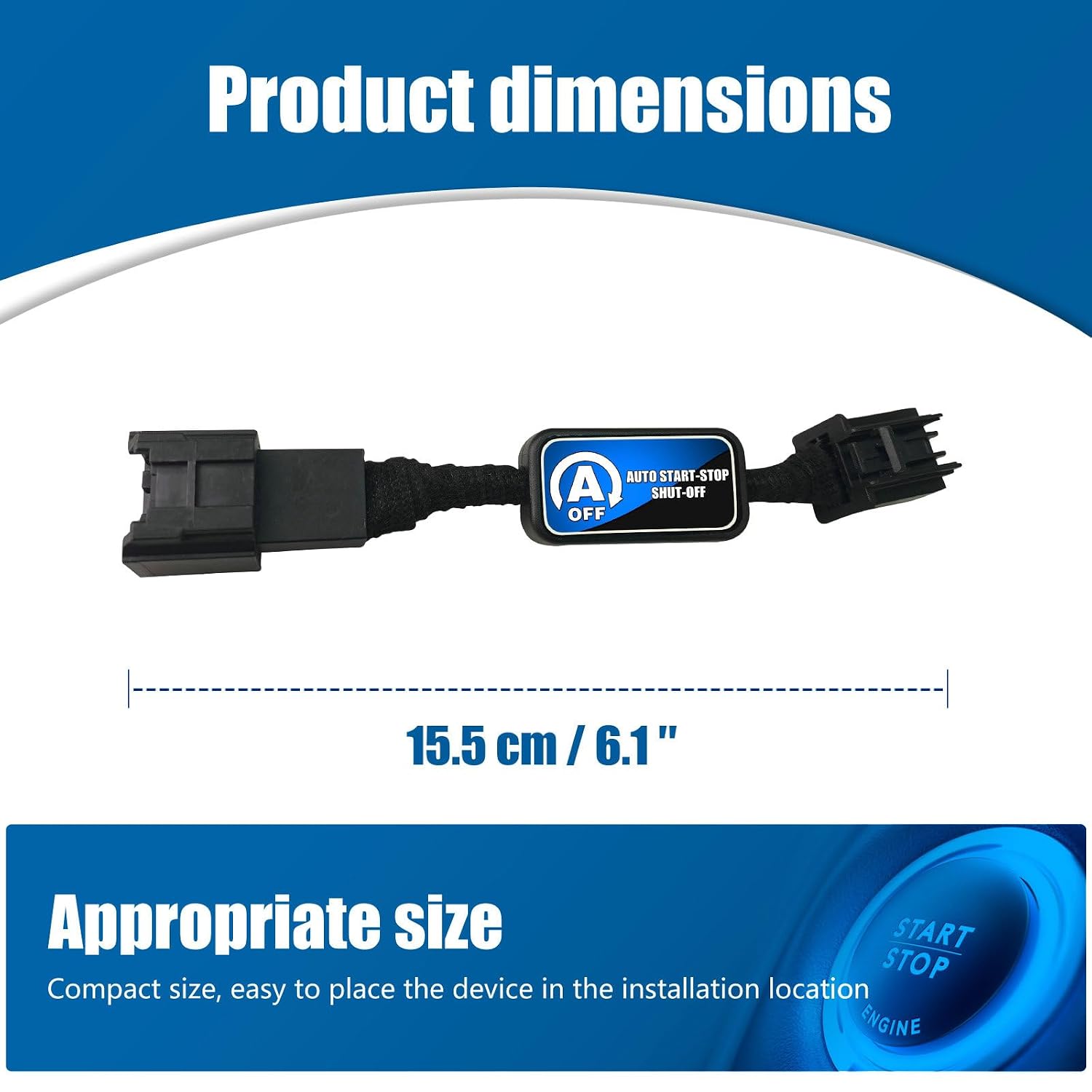 Auto Start Stop Eliminator Compatible with Jeep Wrangler JL JLU Gladiator 2018-2023 (Not fit 4XE) Automatic Startstop Disabler Canceller Cable Device Stop Shutoff Save Battery Accessories