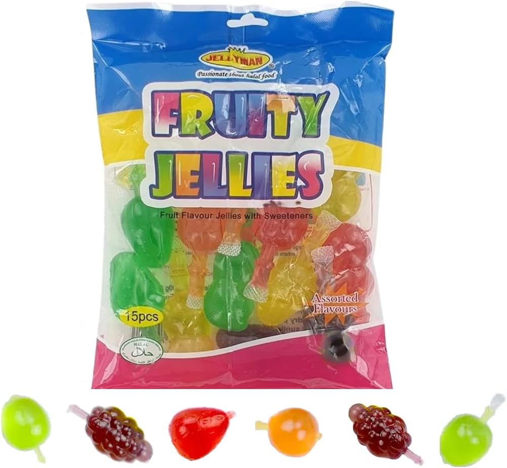 Fruity Jellies Fruit jelly Pops Halal Jelly TiK Tok Trending Challenge Candy Sweets 300G (15 Pcs)