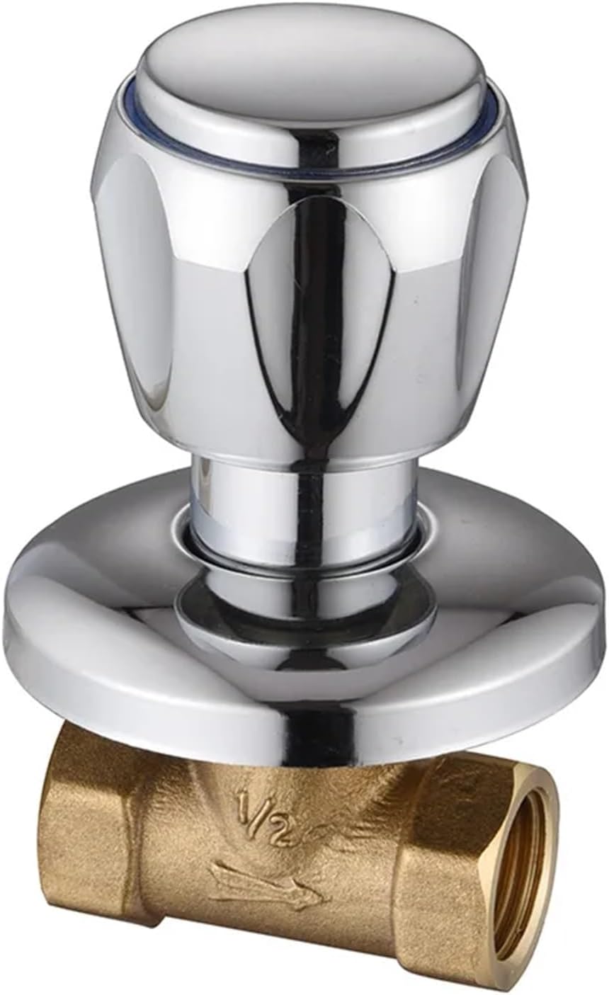 Brass Dark Valve DN15 Concealed Switch Bathhouse Shower Valve Quick-open Solar Water Supply with In-wall Maintenance Accessories(DN15-4)