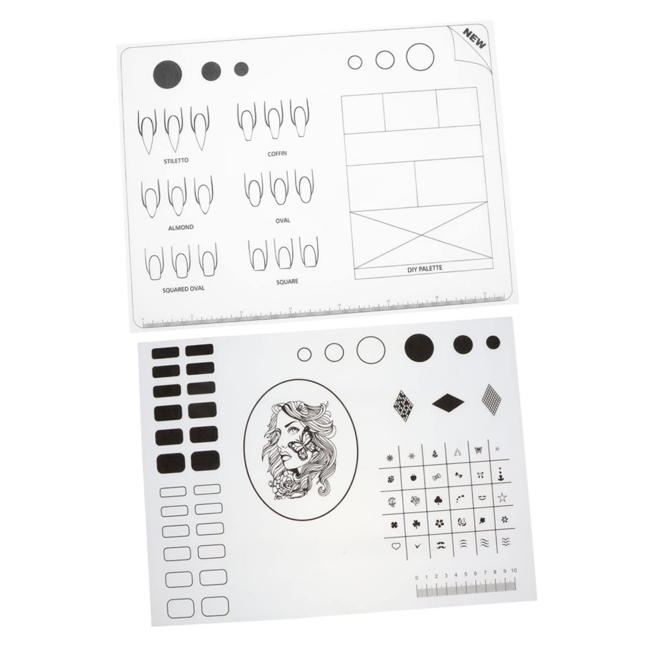 FRCOLOR 2pcs Nail Coloring Pad Specialty Tools Training Mat Silicone Nail Tools Manicure Mat Silicone Manicure Mat Nail Art Practice Mat Nail Paste Tool Nail Art Supplies Manicure Supply