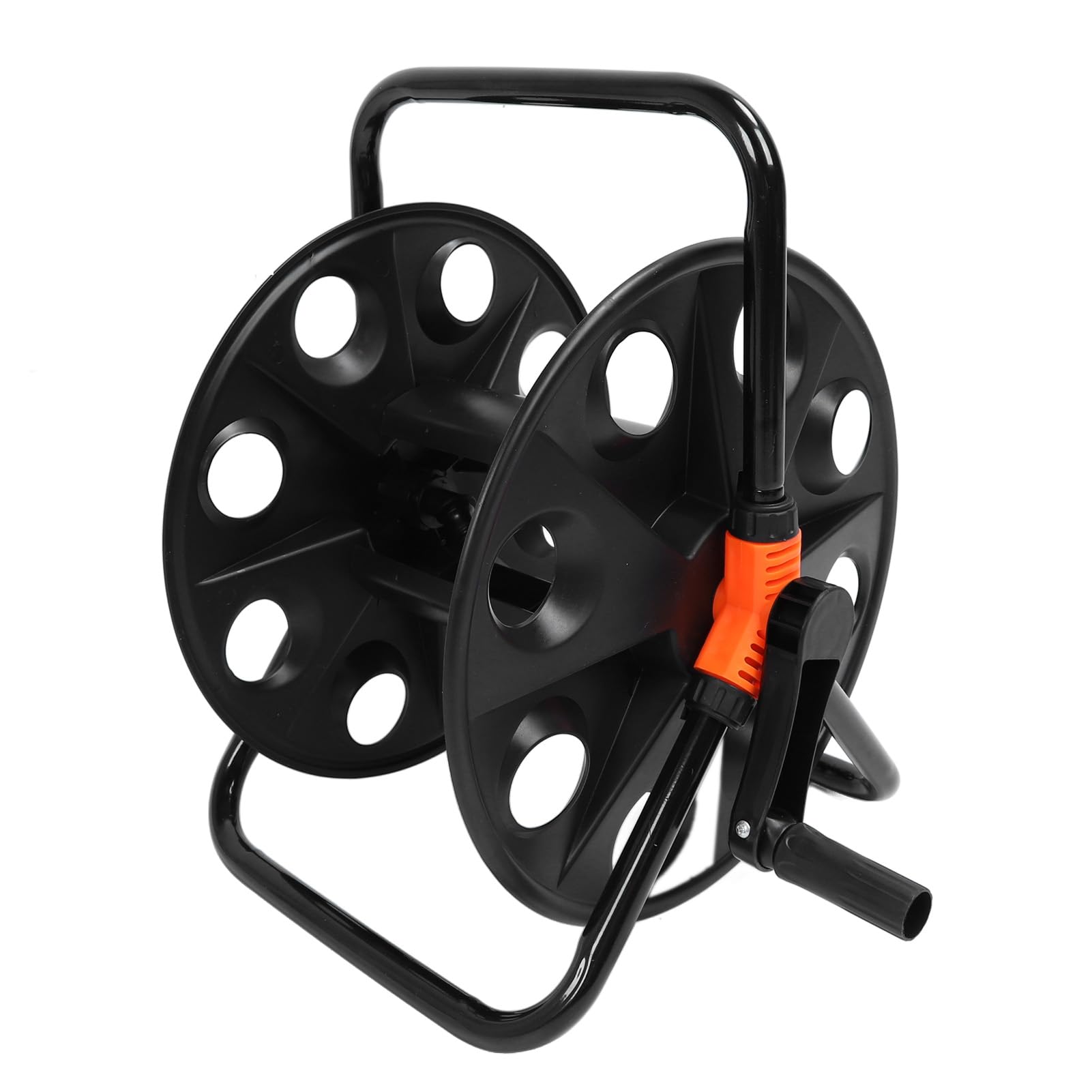 Garden Hose Reel Water Holder, Compact 50m Hose Storage, Iron & ABS Portable Pipe Organizer for 1/2 Inch Water Pipe, Simple Design Enhances Garden Decor