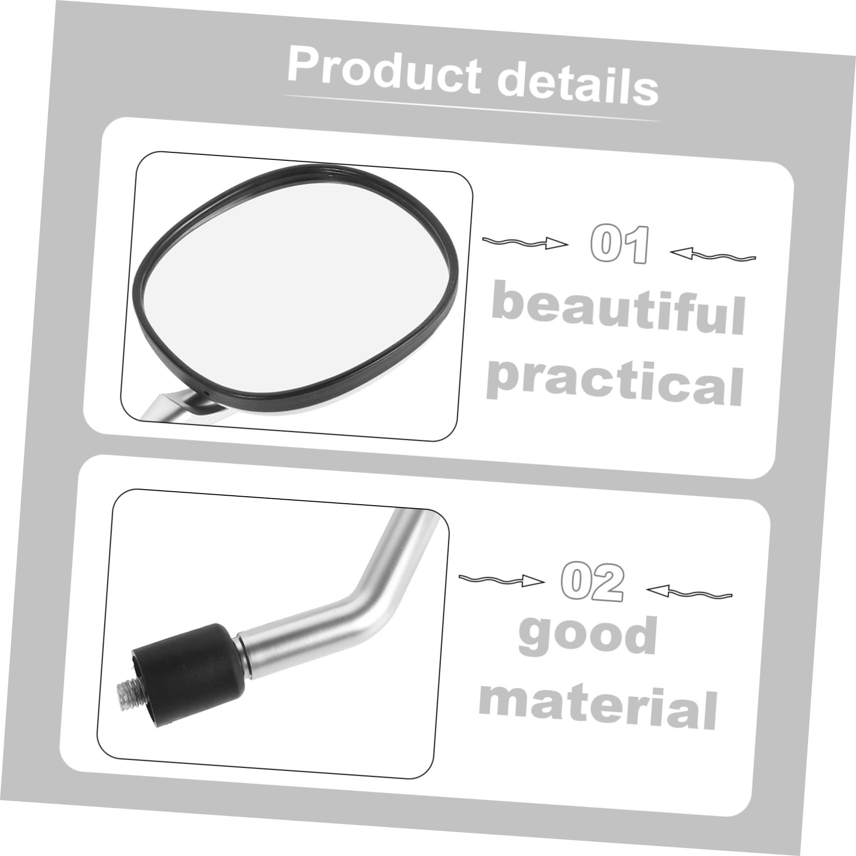 Rétroviseurs pour Scooters Électriques Miroir Arrière Remplaçable Design Élégant et Facile à Installer Compatible Plupart des Modèles Adultes