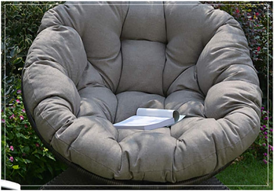 CAIXIN Overstuffed Papasan Chair Cushion,Round Cushion Thick Comfortable Oversized Papasan Pad,Tufted Swing Rattan Chair Cushion Gray D130cm(51inch)