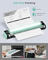 Vista 4 de Phomemo - Impresora térmica portátil inalámbrica para viajes compatible con iOS, Android y laptops. Impresora Bluetooth que admite papel térmico