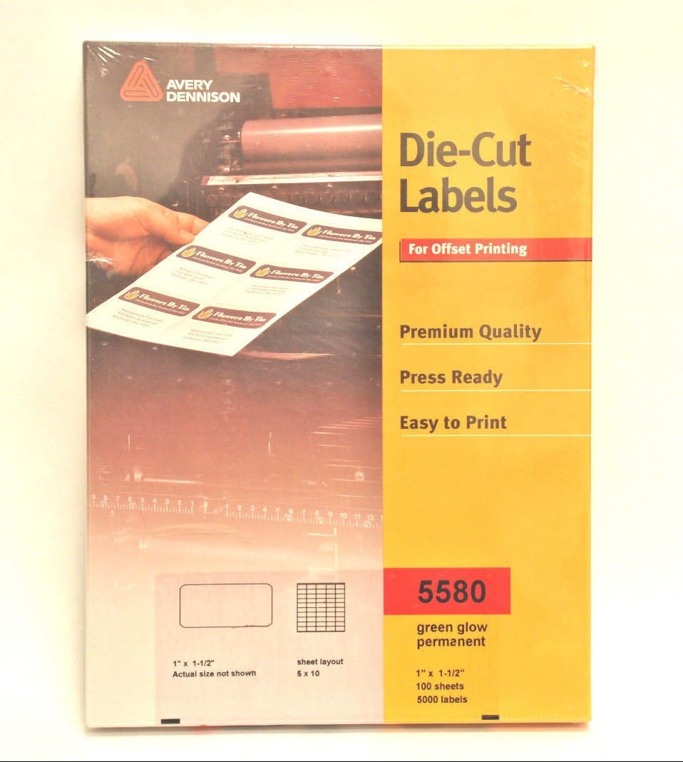 "Avery Dennison" DieCut Labels for Offset Printing (5580
