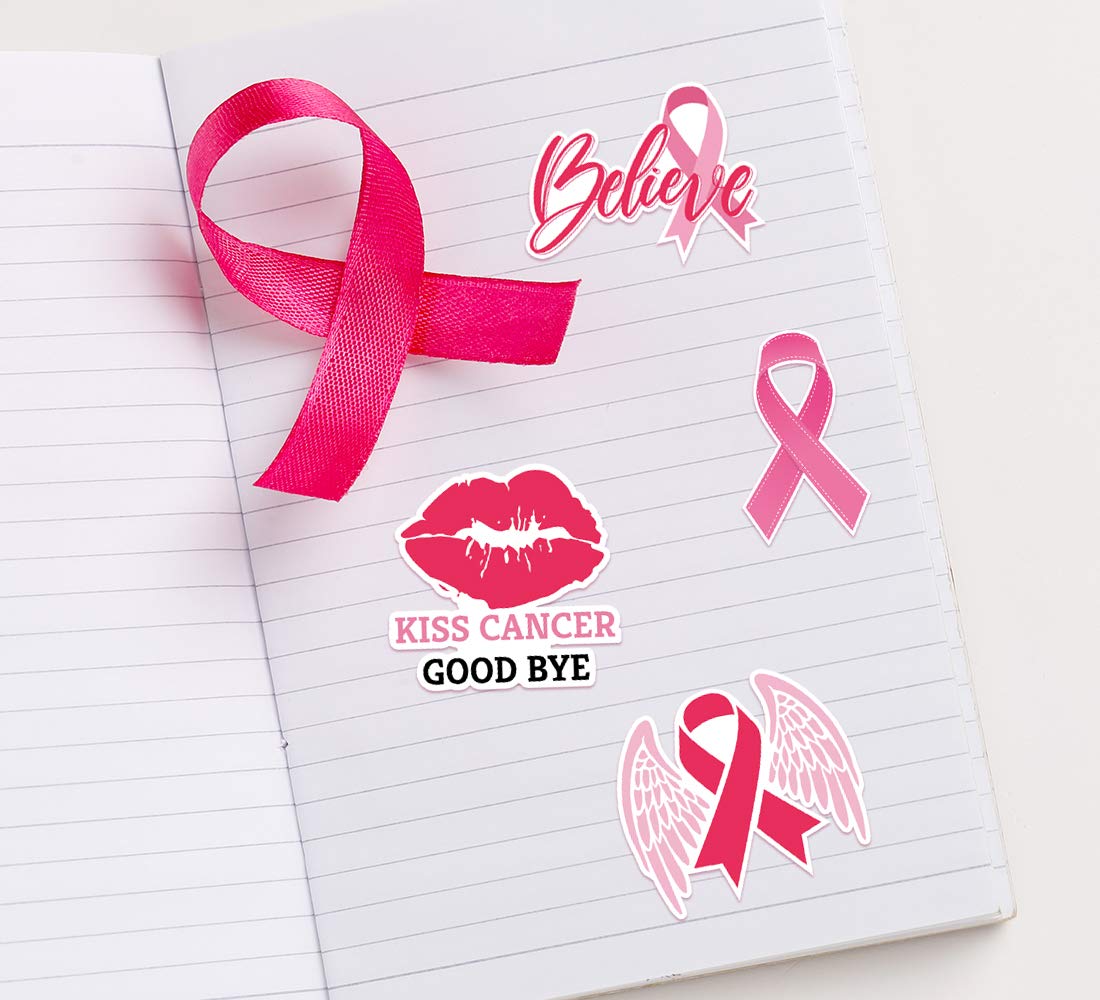 Deux étiquettes à Bagages Solides Ruban Rose – Cancer Du Sein (Lot De 2, Rose)