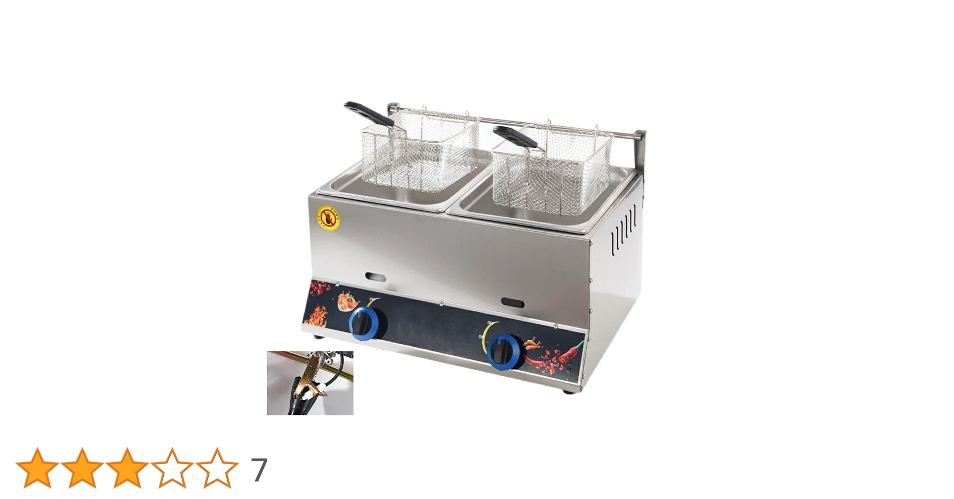 Amazon.co.jp: 大型 ガスフライヤー 8L+8Lダブルシリンダー