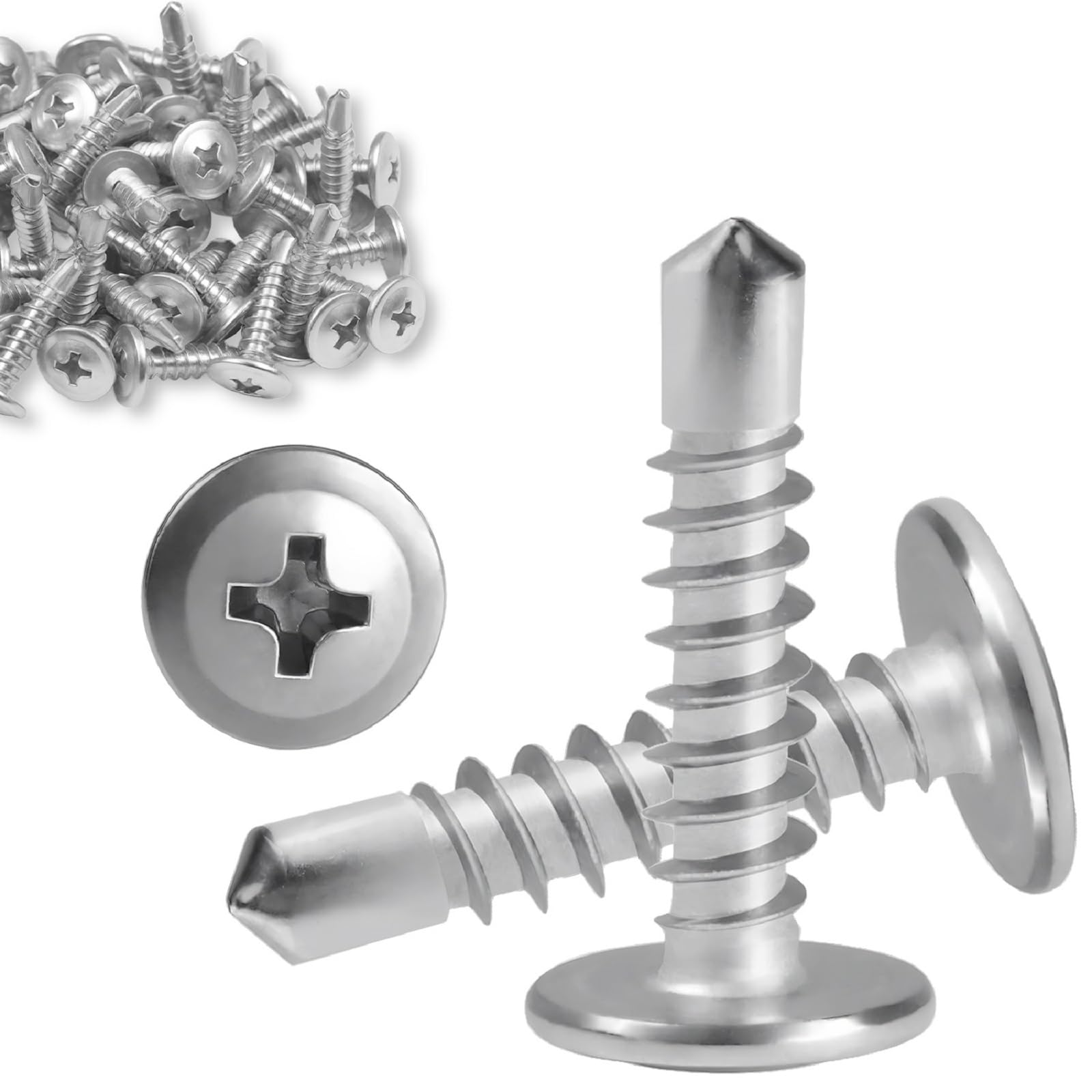 Self Tapping Screw, 410 Stainless Steel Drilling Screw M4.2 * 19mm, Cross Countersunk Drill Tail Self Drilling Screws