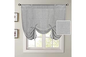 H.VERSAILTEX Dove Tie Up Linen Curtains 63" Long