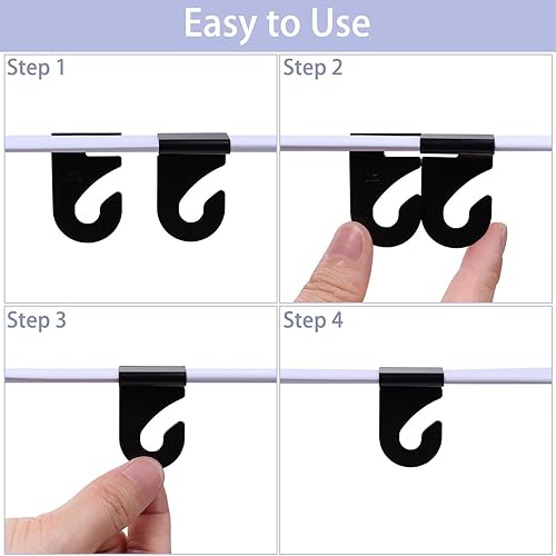 Miniatura 3 de 40 ganchos de techo colgantes para aulas y oficinas, ganchos de techo negros resistentes para plantas colgantes y decoraciones, ganchos de metal en