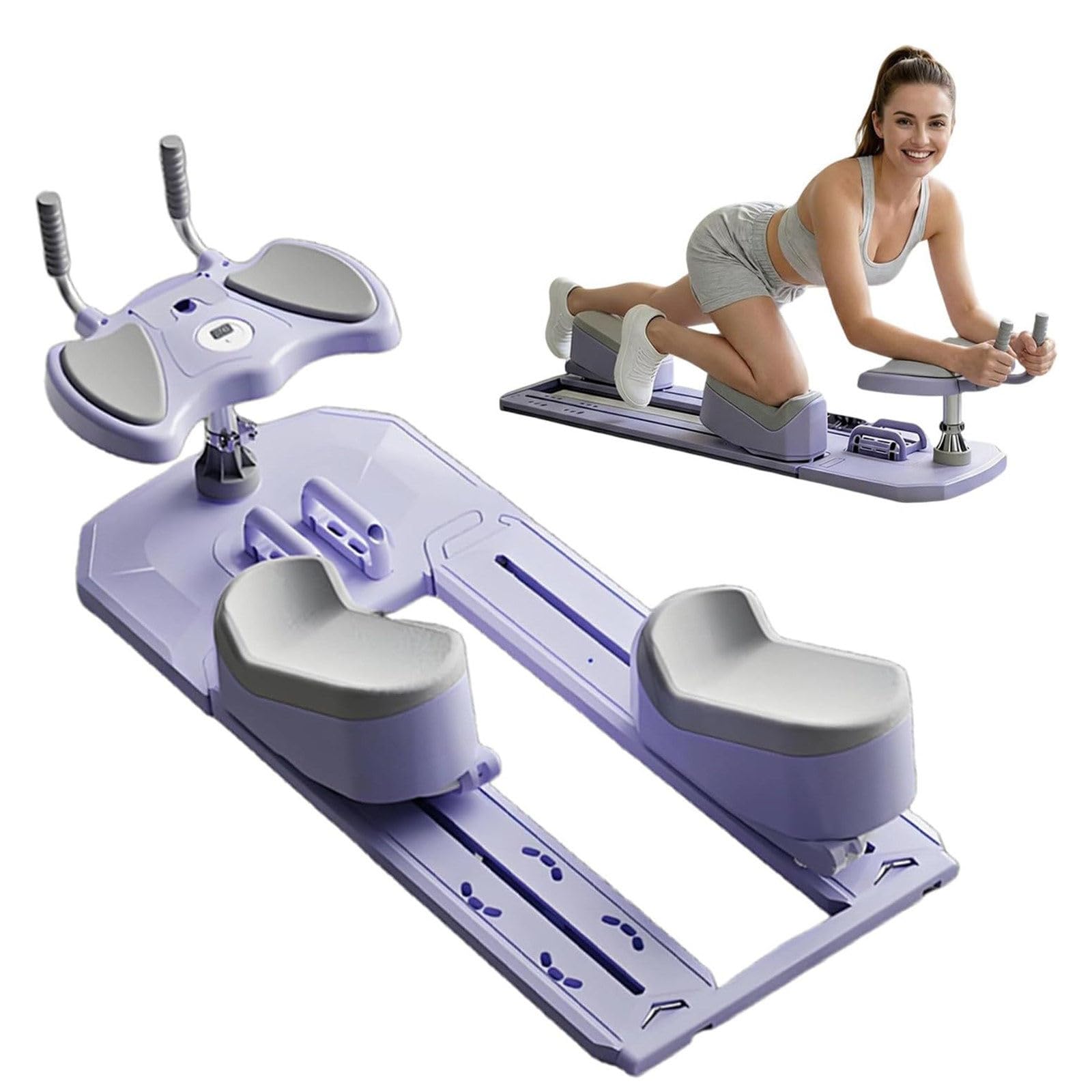 DDZJTPP Spine Twist and Stretch Trainer, Crawling Training Machine with Adjustable Height, Padded Knee and Elbow Support, Back Stretcher Machine for Home Core, Waist, Leg Exercise Routines Purple