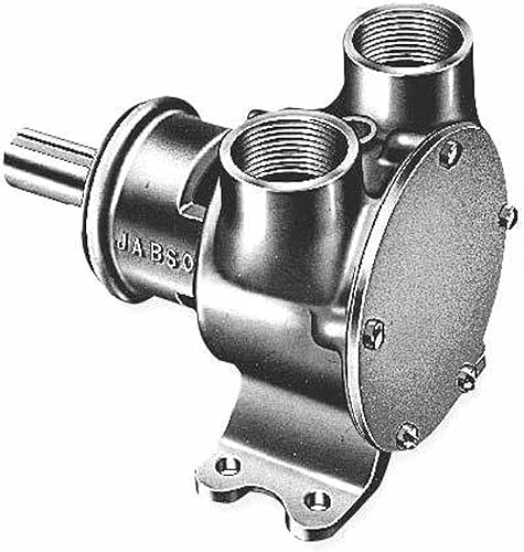 Jabsco 7420-1001 Bomba de montaje en pedestal con impulsor flexible impulsada por polea marina (62-GPM, impulsor de neopreno, cámara completa, sello