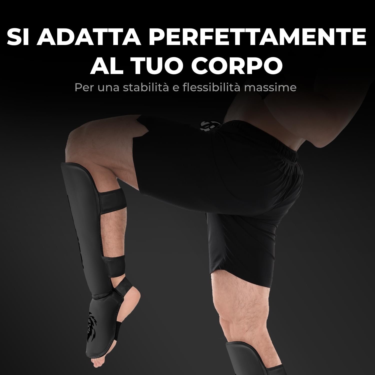 FIGHTR® Parastinchi spessi - con una vestibilità perfetta e un'imbottitura ideale | Protezione spessa per i calci in kickboxing, MMA, Muay Thai e altre arti marziali