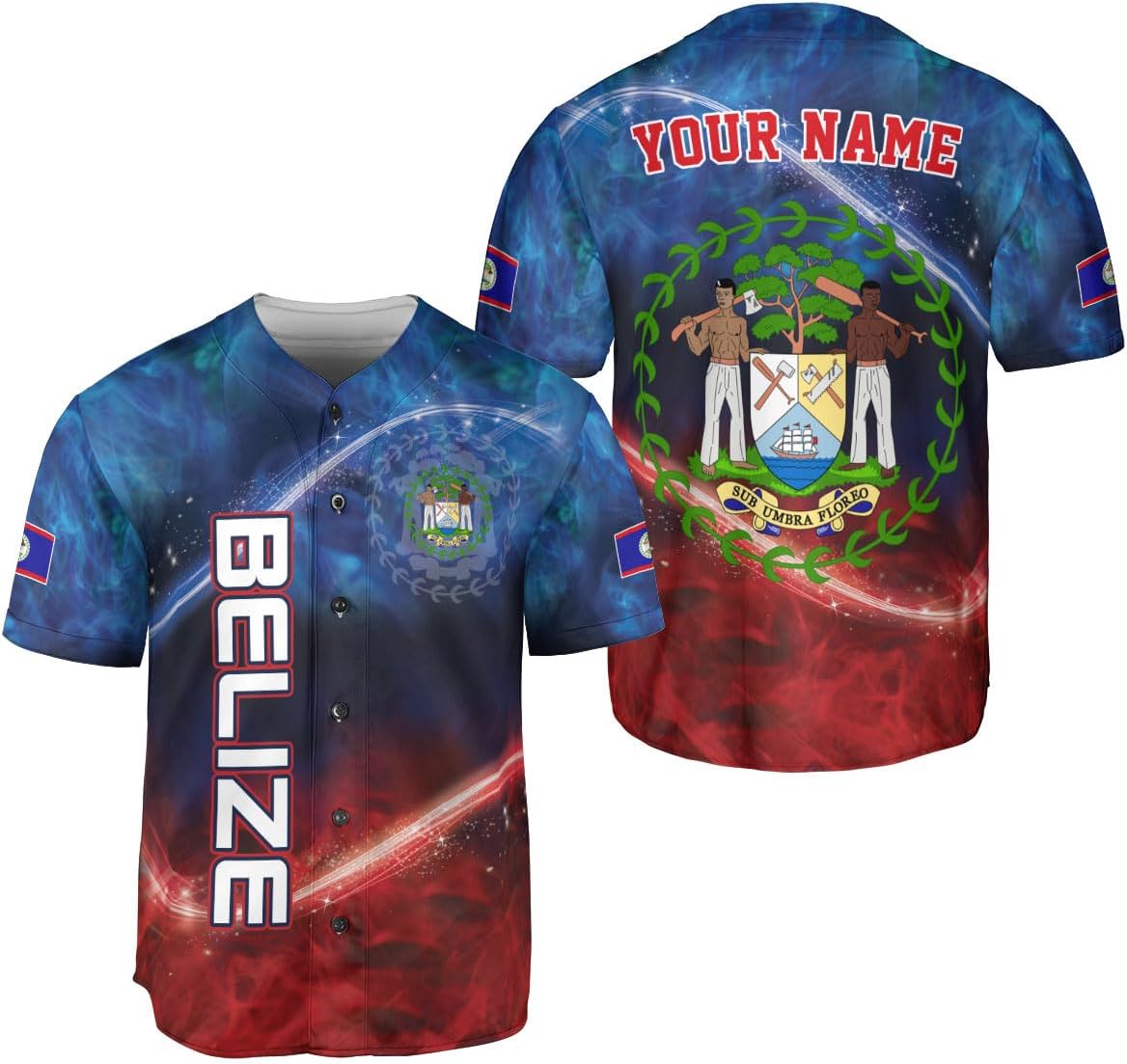 Personalized Belize Baseball Jersey Shirt, Belizean Flag Jersey, Belizean Pride Jersey for Men and Women