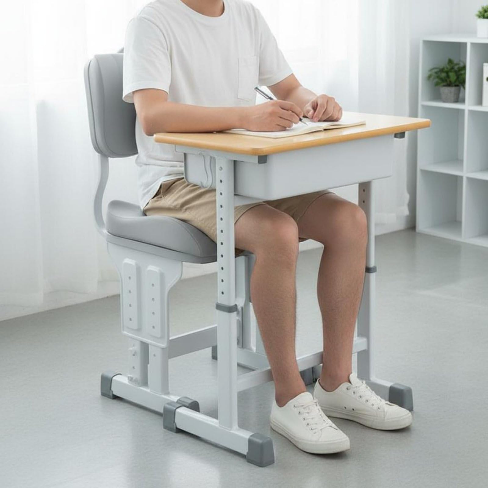 Studentensitzkissen Ergonomisches Sitzkissen Keilkissen Stuhlkissen mit Körpergerechter zur Förderung Einer Aufrechten Sitzhaltung Und Weniger, Blue Gray