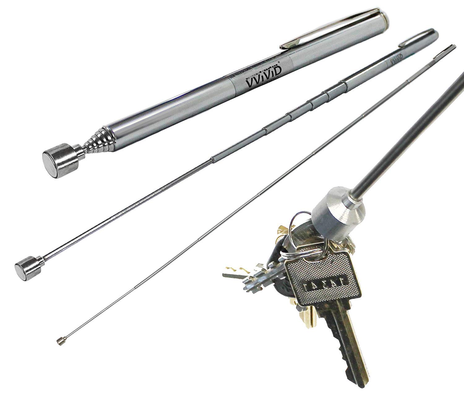 Outil pick-up magnétique télescopique Vvivid 3lb pour ramasser vis et écrous