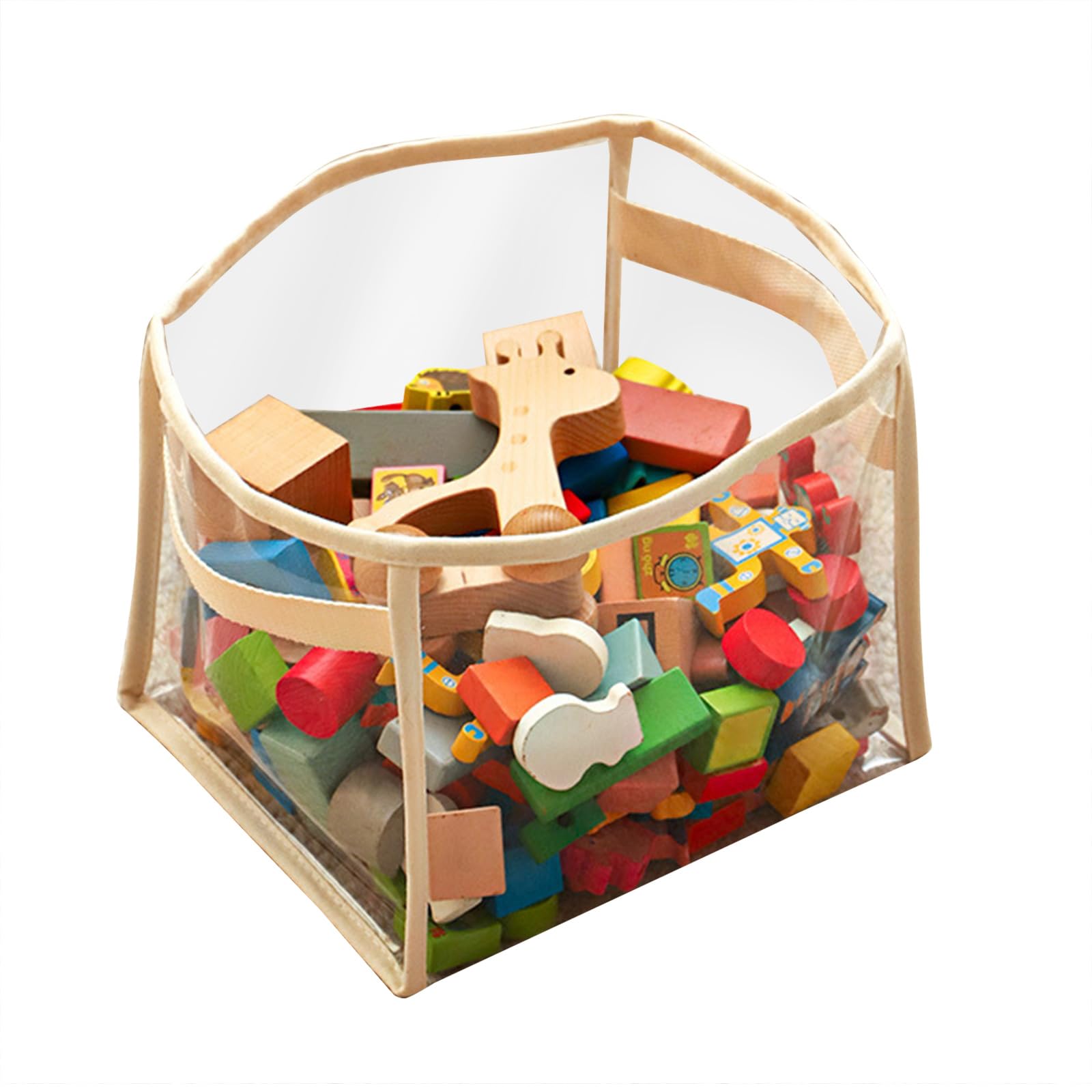 Limtula Multipurpose Clear Toy Storage Basket Foldable Bin Portable Case Perfect for Playrooms and Daycares Toy Organization Solution