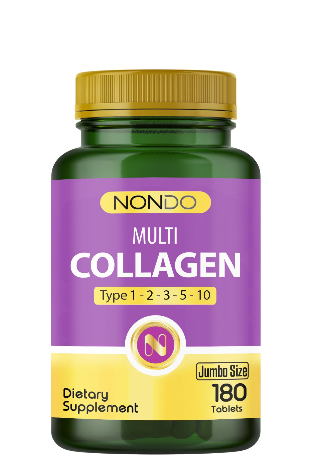 Nondo Multi Kolajen 180 Tablet (jumbo Boy 5 Çeşit Kolajen Tip 1-2-3-5-10 Hyalüronik Asit Çinko)