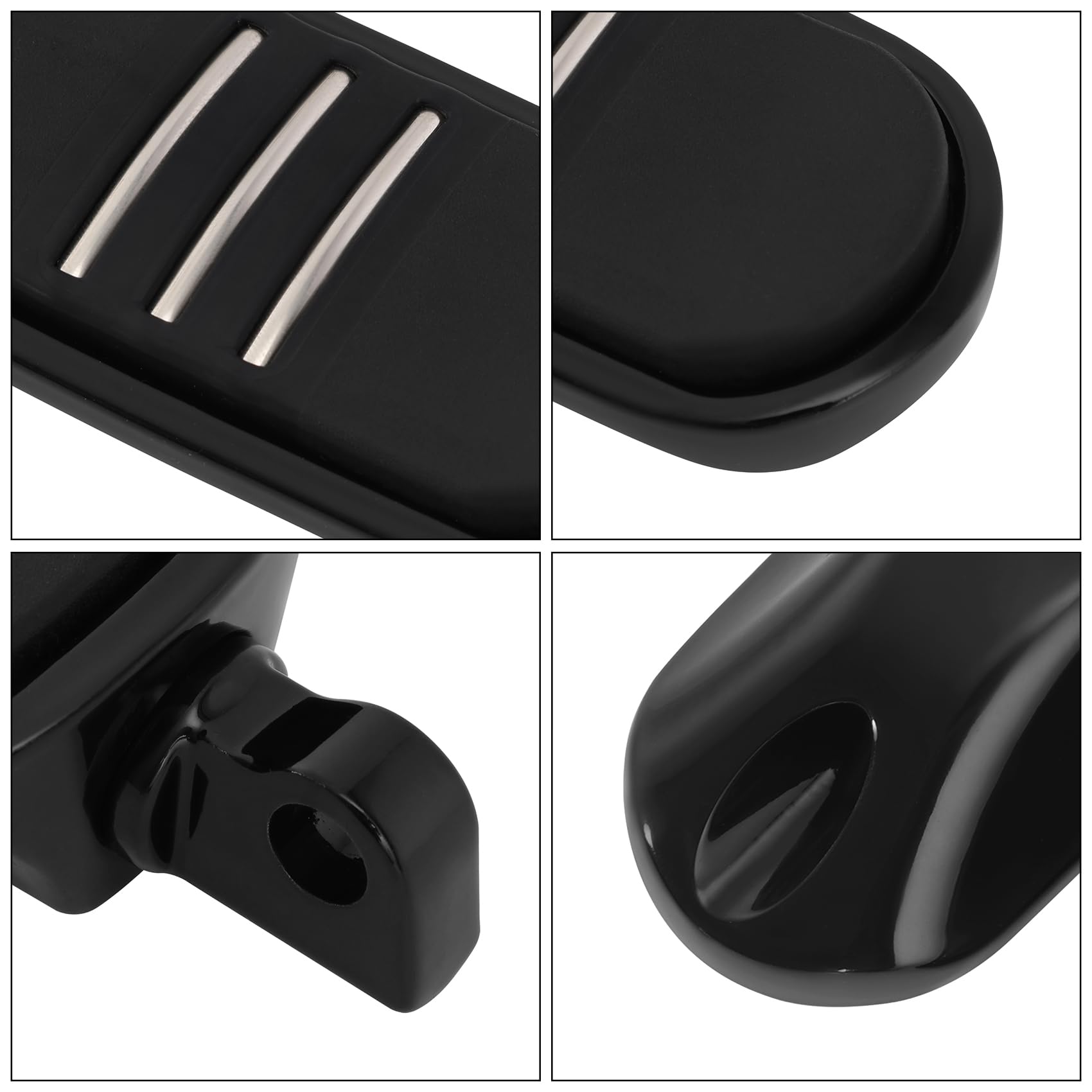 TCMT Reposapiés con incrustaciones de goma negra StreamLiner estriberas Compatible con Touring Dyna Sportster 883 1200