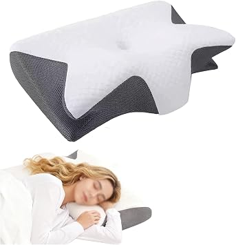Ergonomic Pillow Pillows for Neck and Shoulder Pain Memory Foam Pillow Orthopedic Pillow Pillows for Side Sleepers Anti Snoring Pillow Grey