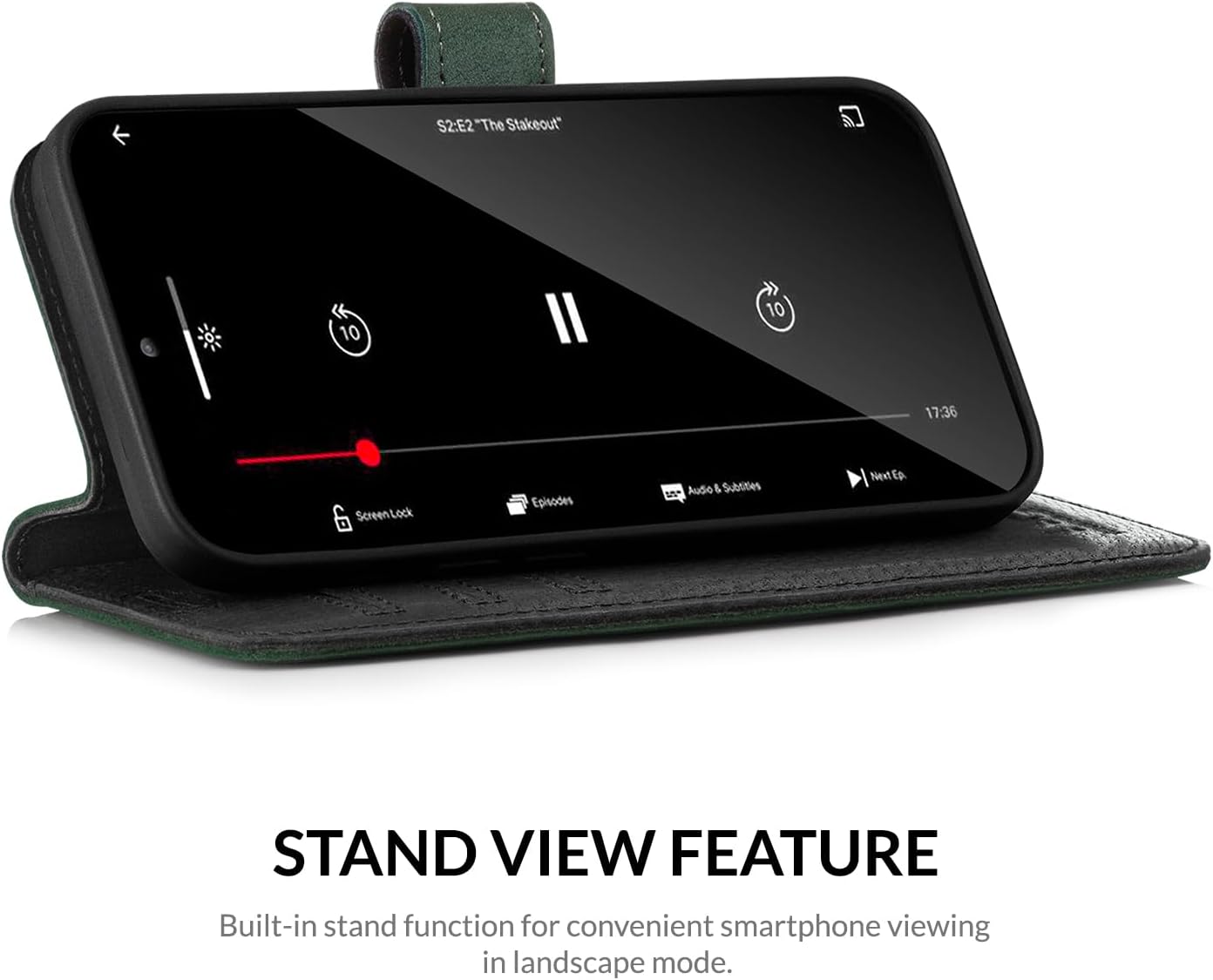 SURAZO Leather Wallet Mobile Phone Case Compatible with Samsung Galaxy A25 - Flip & Fold Smartphone Case with Stand RFID Blocker, Magnet Closure, 3 Slots for Bank Cards - Handcrafted European Leather