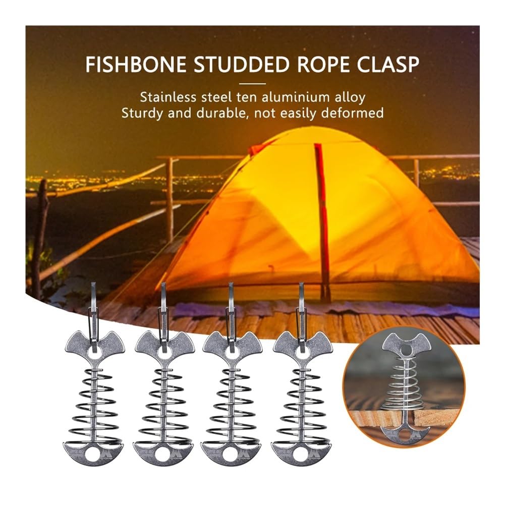 8-40 picchetti per tenda a lisca di pesce, regolabili, in acciaio inox, chiodi fissi, accessori per tenda (32 pezzi, nero)