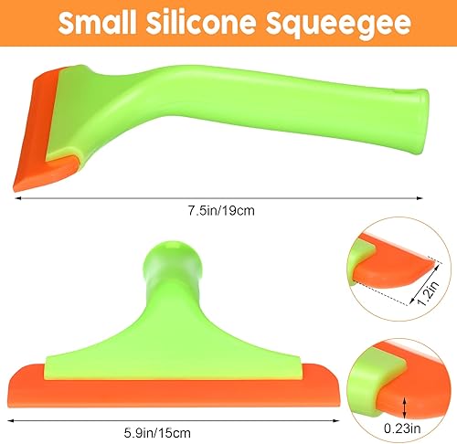 Miniatura 2 de Uiifan 6 piezas de escobilla de goma para ventana de automóvil, pequeña escobilla de goma flexible de silicona con mango antideslizante para