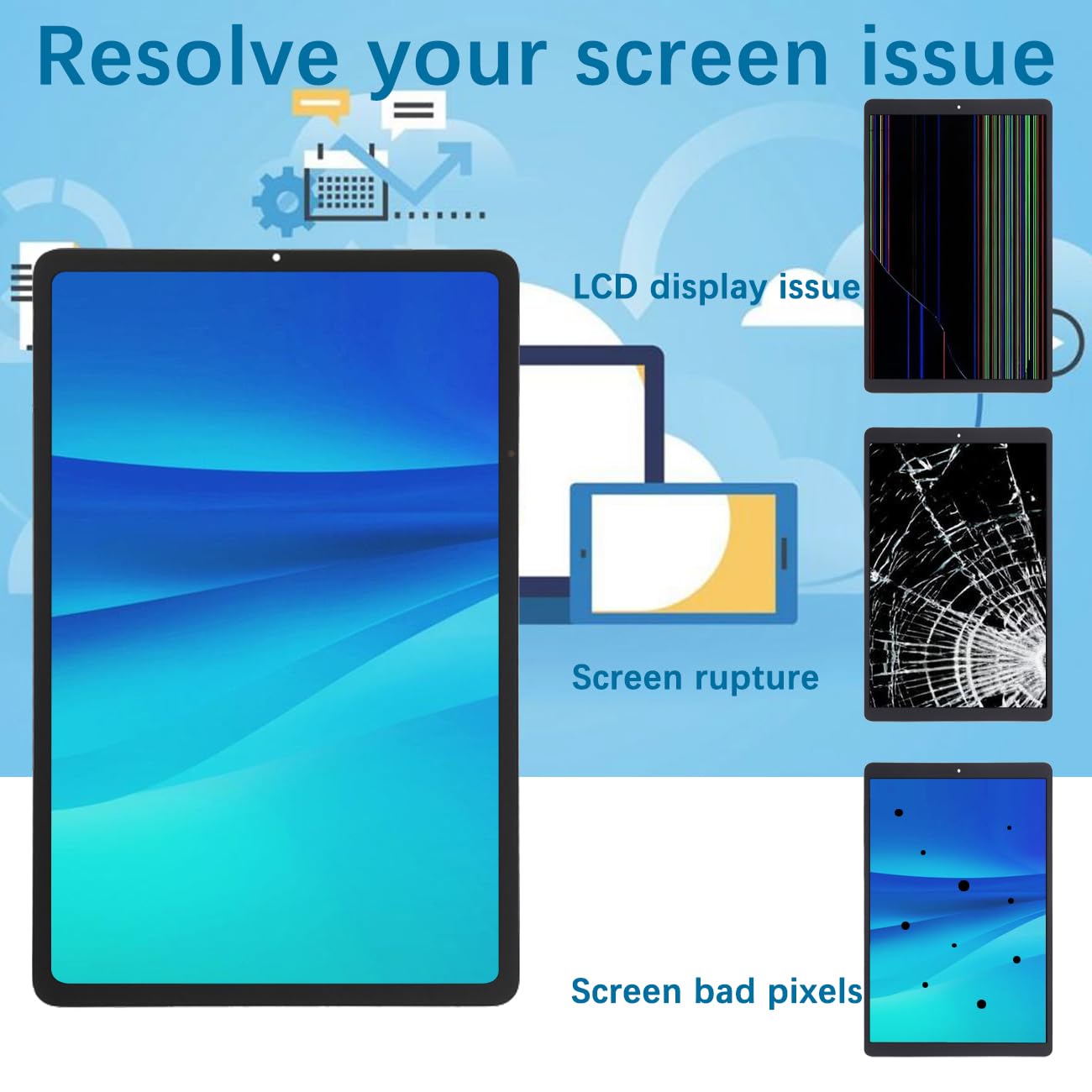 Display per Xiaomi Pad 5 Pro M2105K81AC M2105K81C - Kit di riparazione per schermo LCD (nero, 11 pollici)