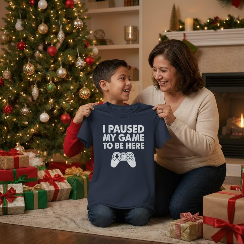 Tstars I Paused My Game to Be Here T Shirt Boys - Funny Gamer Shirts for Kids - Youth Gaming Gift for Videogame Lovers - Image 2