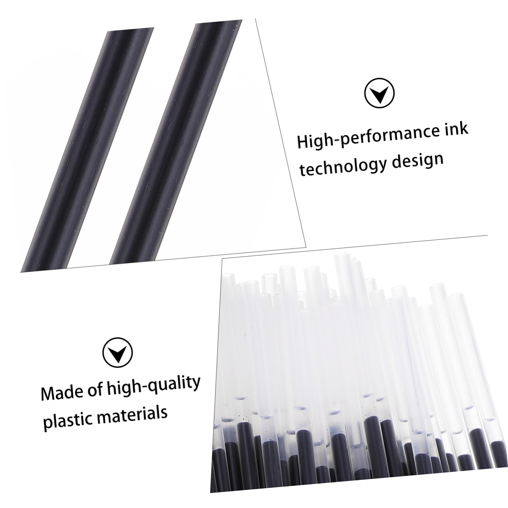 MAGICLULU Ricariche per Penne a Inchiostro da 3 Set Ricariche per Penne in Gel da 0 5 Mm Set per Uso Quotidiano Inchiostro Fluido Scrittura E Sottile 100 Pezzi*3