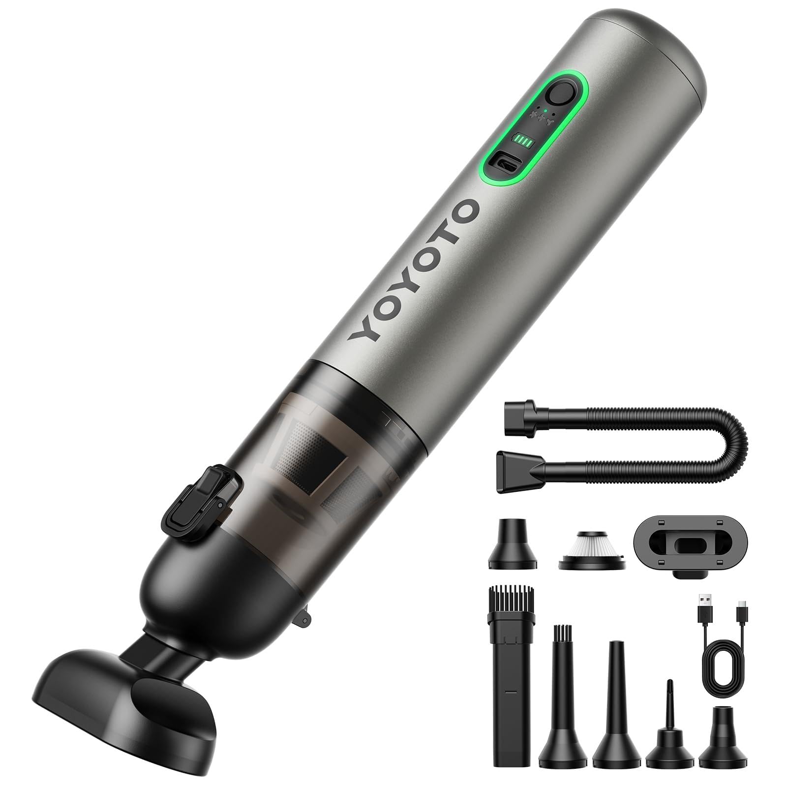 Akku-Autostaubsauger, 4-in-1 Handstaubsauger mit 21000Pa Saugkraft