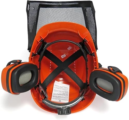 Miniatura 3 de Oregon 562413 Waipoua Casco Profesional De Seguridad Para Motosierra Con Orejeras Y Protector Facial, Equipamiento De Seguridad Para Trabajar, Naranja