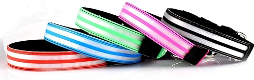 Miniatura 66 de Collar LED para perro, 15 modos de luz, USB-C recargable, silicona ajustable, varios colores (negro, M (11.8-15.7 pulgadas)