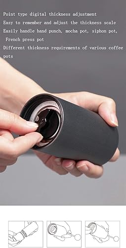 Miniatura 4 de NUEVO Hero - Molinillo de café manual con rebabas cónicas de acero inoxidable CNC, ajuste interno ajustable, posición de doble rodamiento, café de