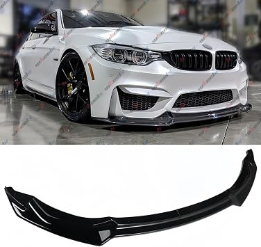 2Pcs Front Bumper Lip Compatible with BMW F80 M3 F82 F83 M4 2015-2020 CS-Style, Fits for 2015 2016 2017 2018 2019 2020, Air Dam Lower Chin Spoiler Splitter Glossy Black