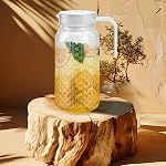 Paquet de 2 1 Litre des pitchers acryliques avec lis et poignée, Pitcher d'eau claire Boissons incassables, Jug eau pour réfrigérateur, Ice thé pitchchers pour jus, Sangria, Lémonade, Milk, Café, Col ou boissons chaudes