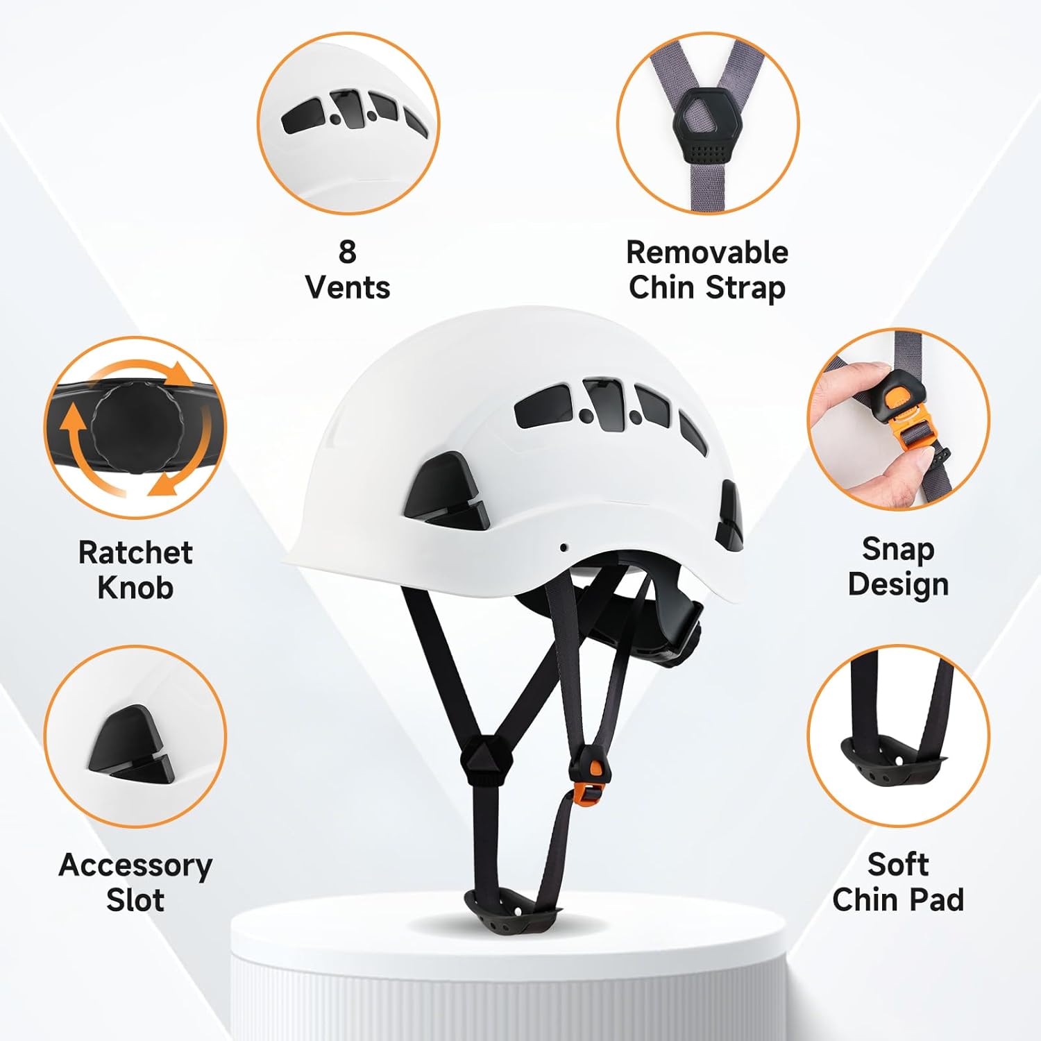Hard Hat, OSHA Approved Hardhats, Cascos De Construccion, Vented Safety Helmet, 6-Point Suspension Adjustable Forestry Aborist Work Helmets for Men Women