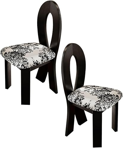 Miniatura 8 de JKGHK - Juego de sillas de comedor, sillas de cocina con respaldo de sirena, silla de comedor tapizada con patas de madera, silla de ocio para el