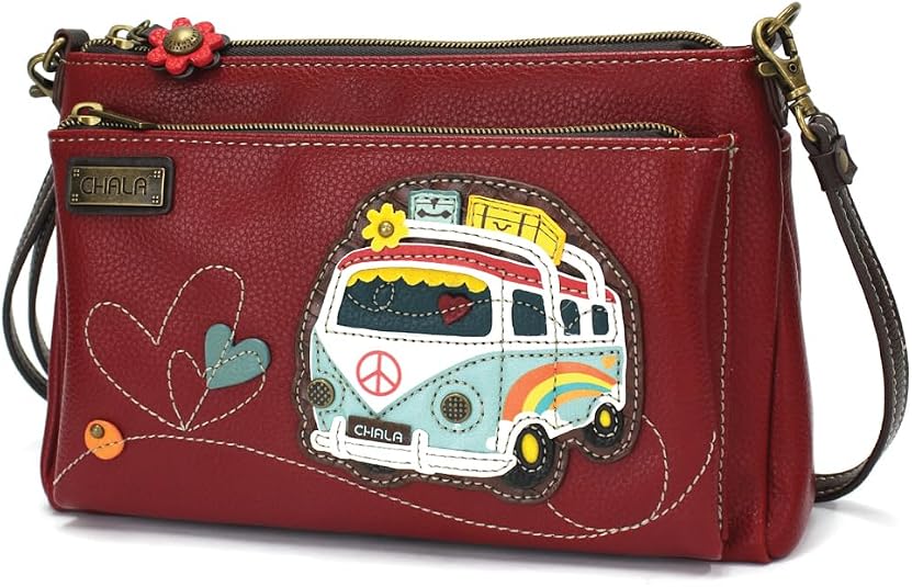 Chala Group Dragonfly RFID Protected Vegan Leather Crossbody Bag - Turquoise Faux Leather Purse 10"L X 6.25"H