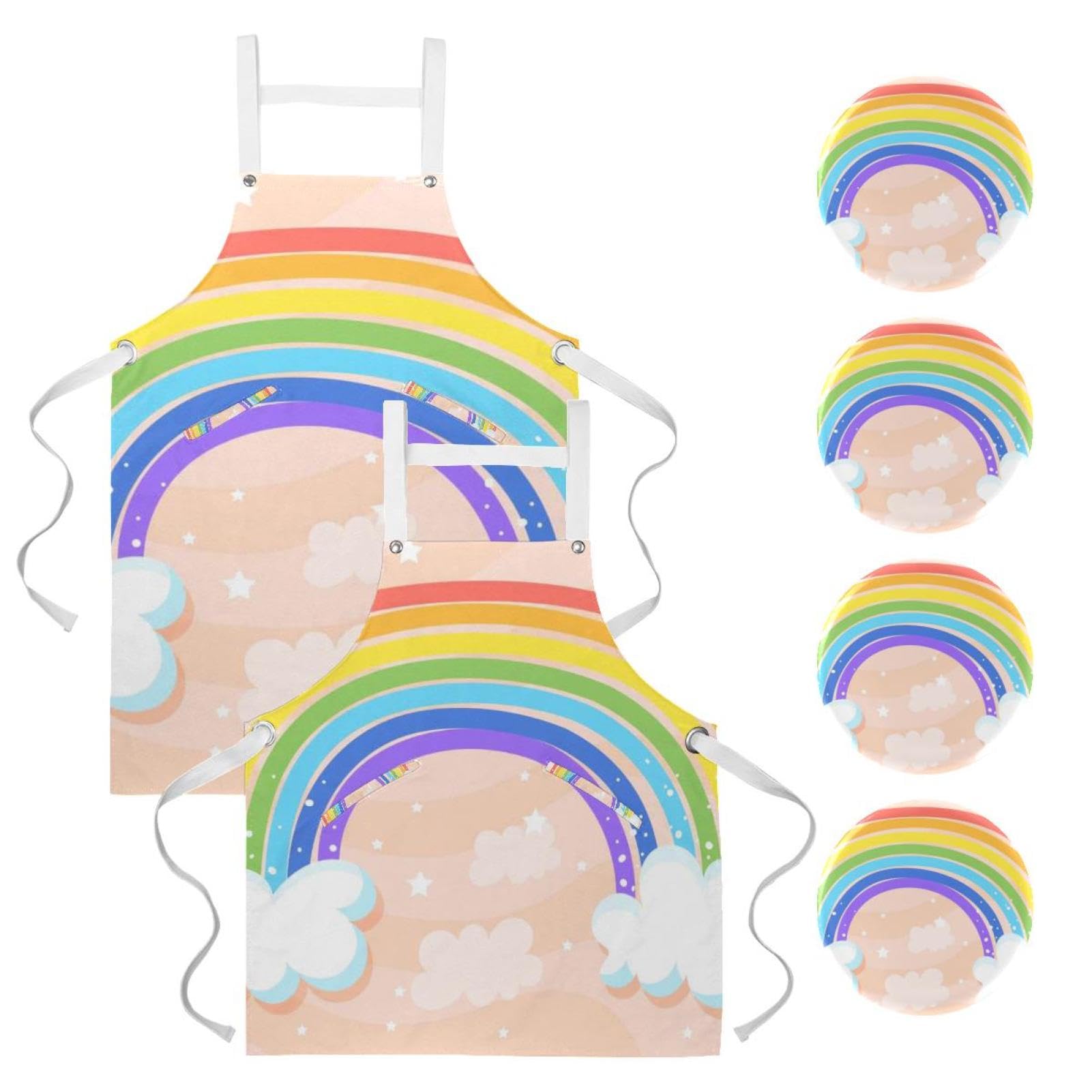 Tablier de serveuse multicolore pour le travail en bar et bistrot - 7