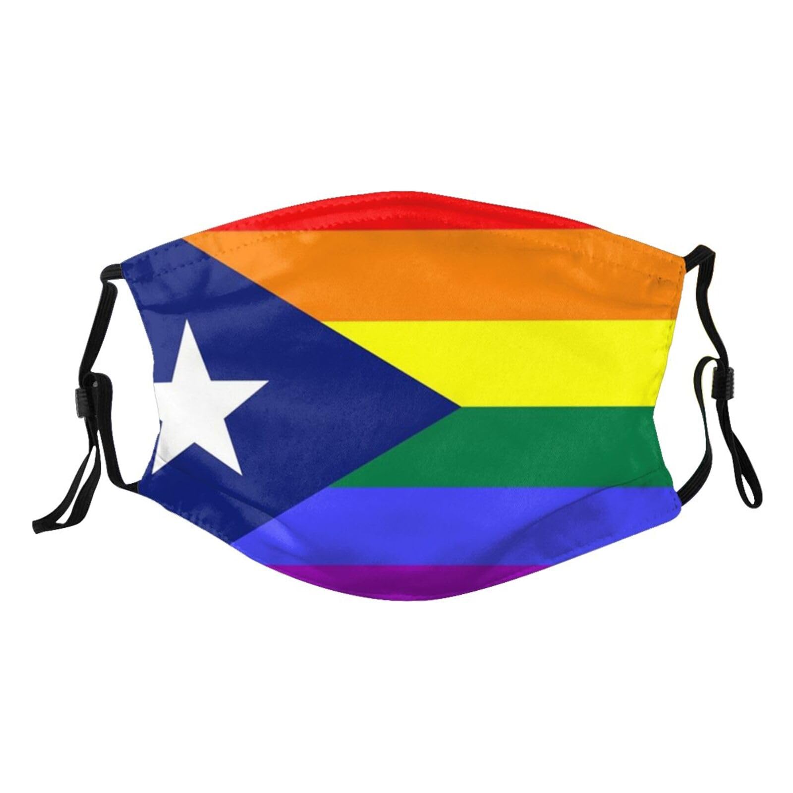 Puerto Rico Rainbow Gay Pride Flag Adult Dust Mask Adjustable Dust Face with 2 Filter91
