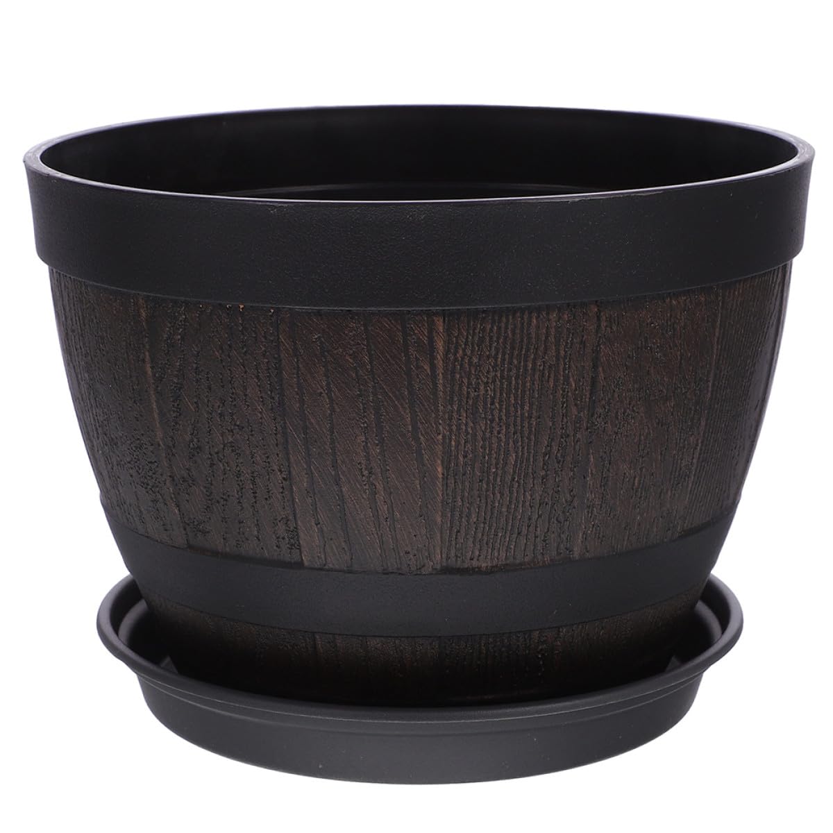 Pot de fleurs en plastique aspect bois 28,7 cm pour jardin et légumes