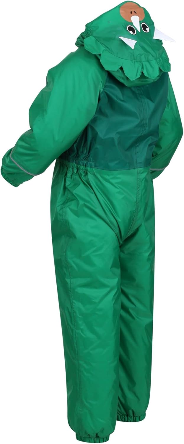 Regatta Childrens/Kids Mudplay III Dinosaur Waterproof Puddle Suit (12-18 Months) (Jellybean Green)